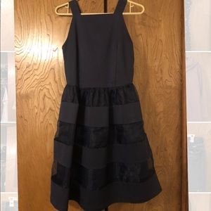 Dark navy mid length dress